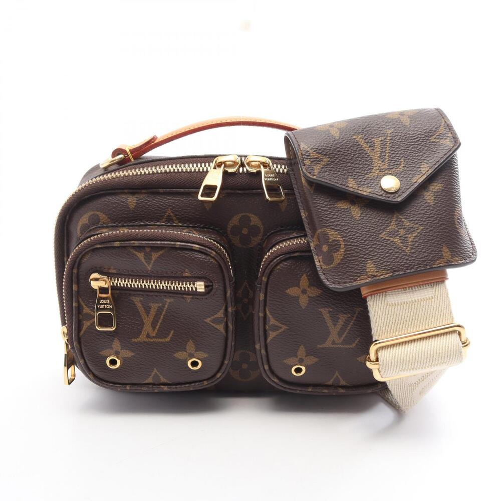 Louis Vuitton Utility Monogram Canvas Leather 2Way Crossbody Bag Brown